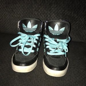 Adidas Black&Baby Blue High Top Sneakers